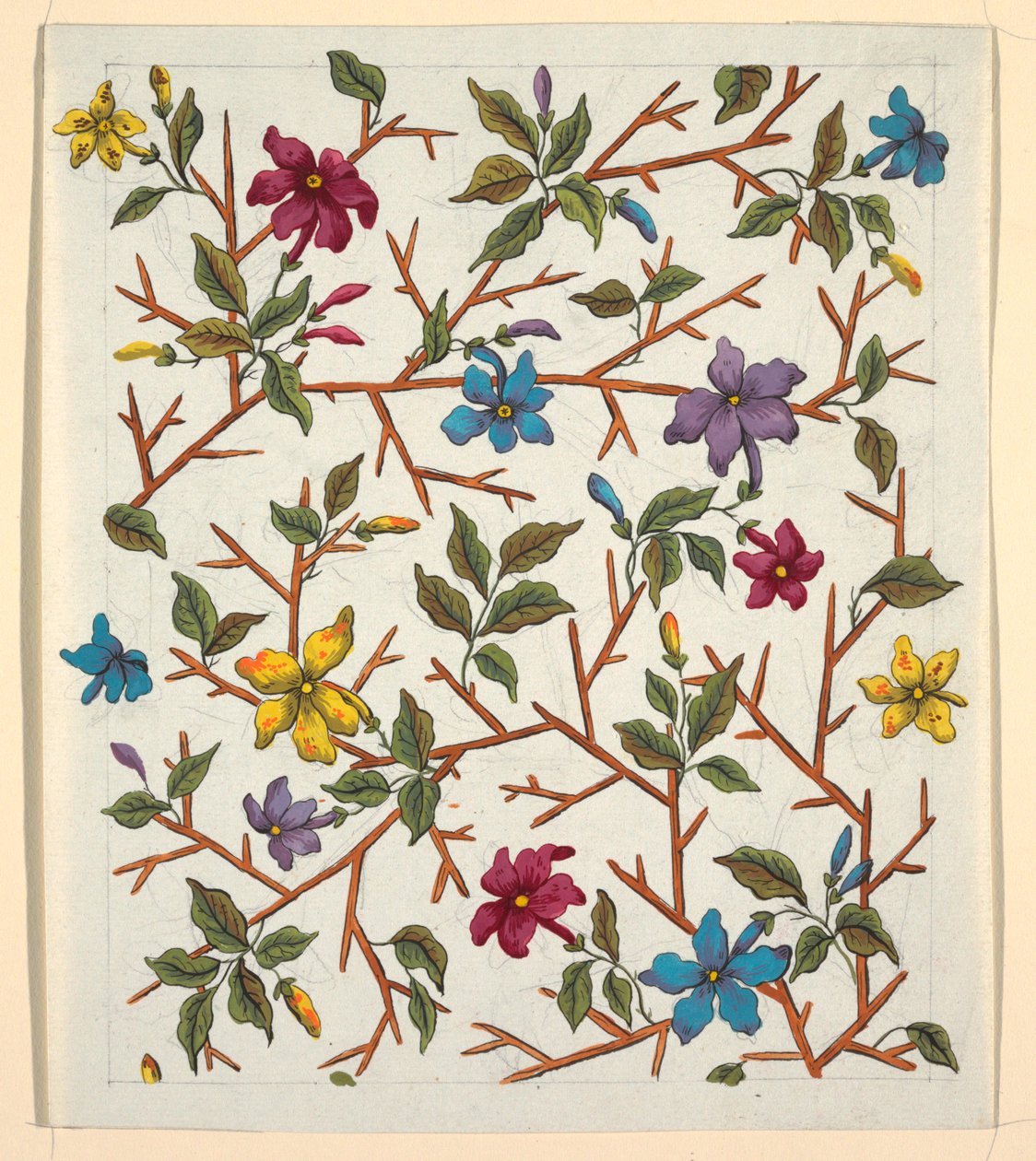 Motif floral pour textile imprimé - Louis Albert DuBois