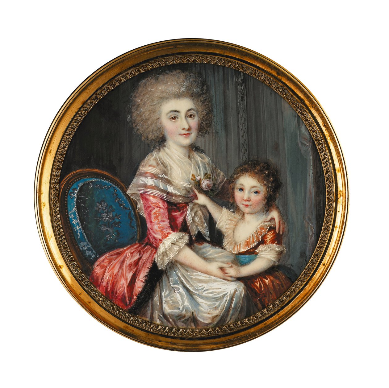 Une jeune femme appelée Madame de Genlis, embrassant son jeune fils - Louis Andre Fabre