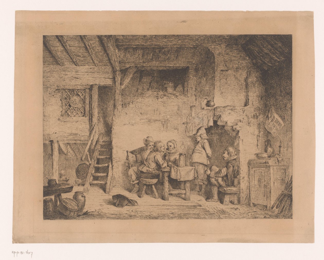 Compagnie en vêtements du XVIe siècle dans une taverne - Louis Antoine Carolus