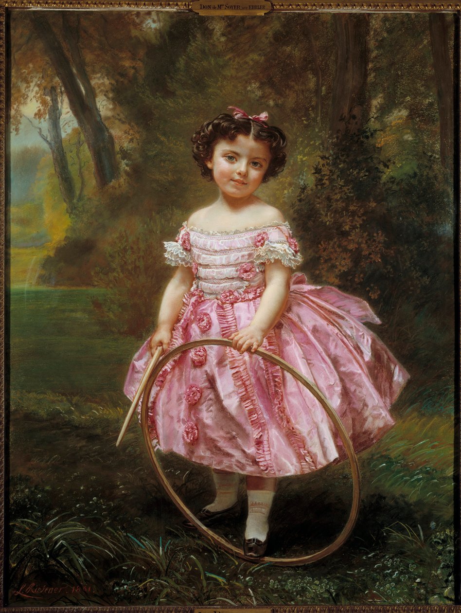 Mademoiselle Ehrler : Petite fille jouant avec un cerceau - Louis Antoine Leon Riesener
