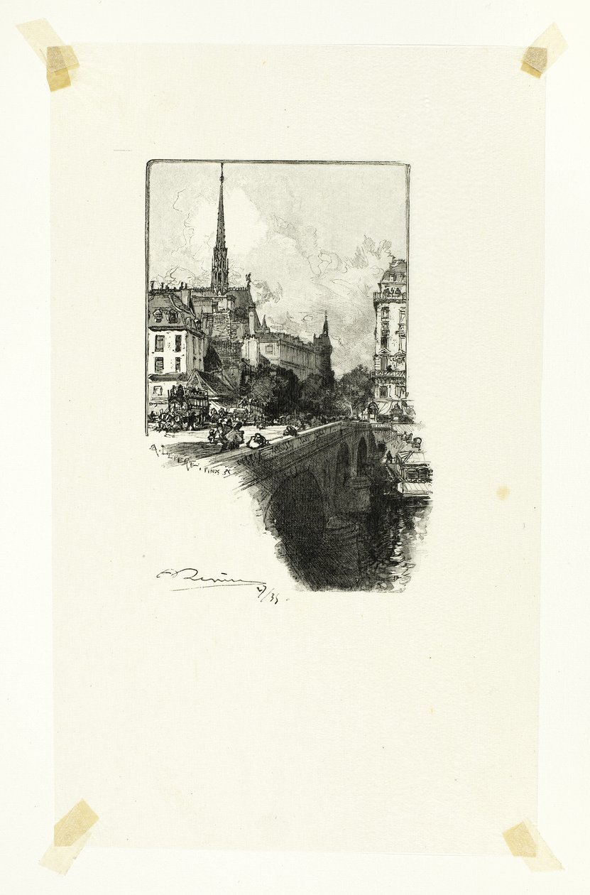 Le Pont Saint-Michel, plate twelve from Le Long de la Seine et des Boulevards - Louis Auguste Lepère