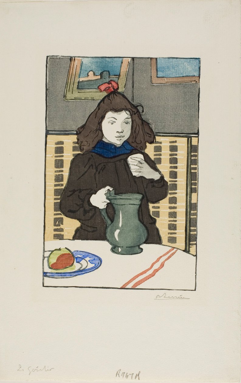 Petite fille avec un pot - Louis Auguste Lepère