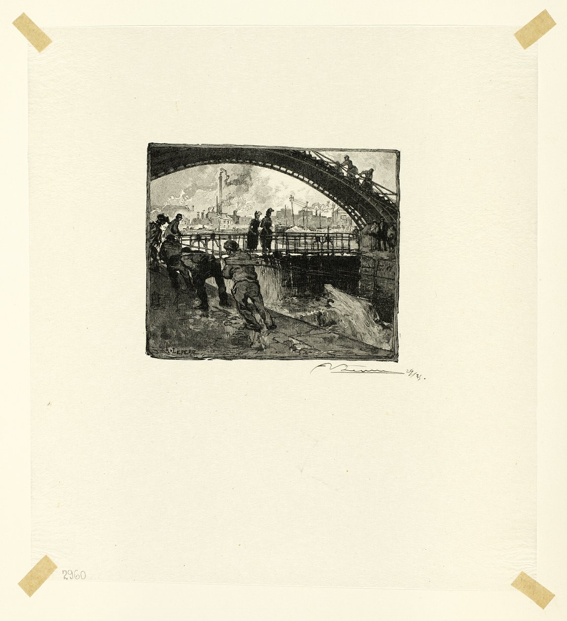 Lock of the Canal Saint-Martin, plate six from Le Long de la Seine et des Boulevards - Louis Auguste Lepère