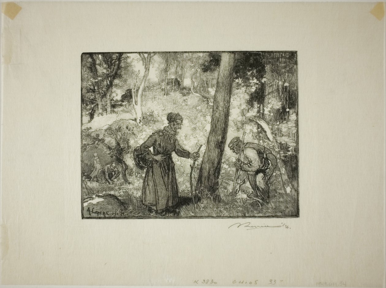 Chasseurs de champignons au Rocher Bernard - Louis Auguste Lepère