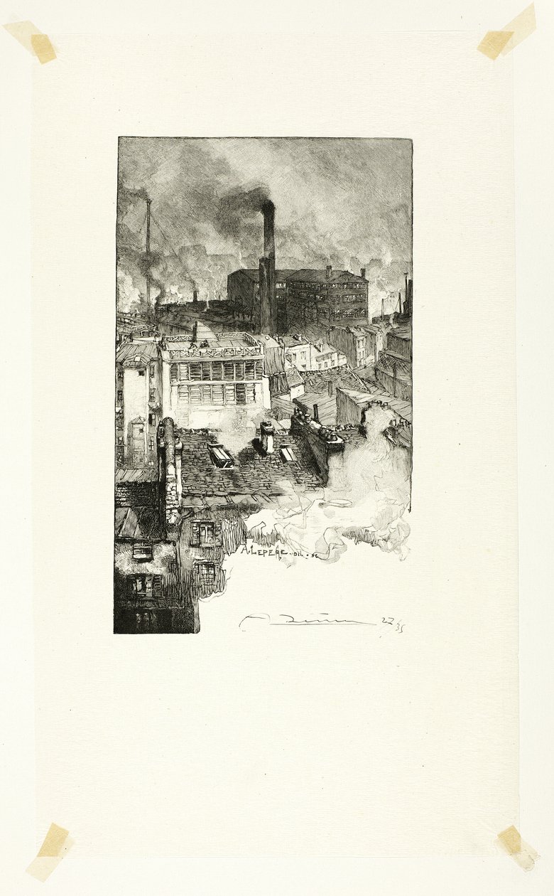Quartier des Gobelins, plate 20 from Le Long de la Seine et des Boulevards - Louis Auguste Lepère