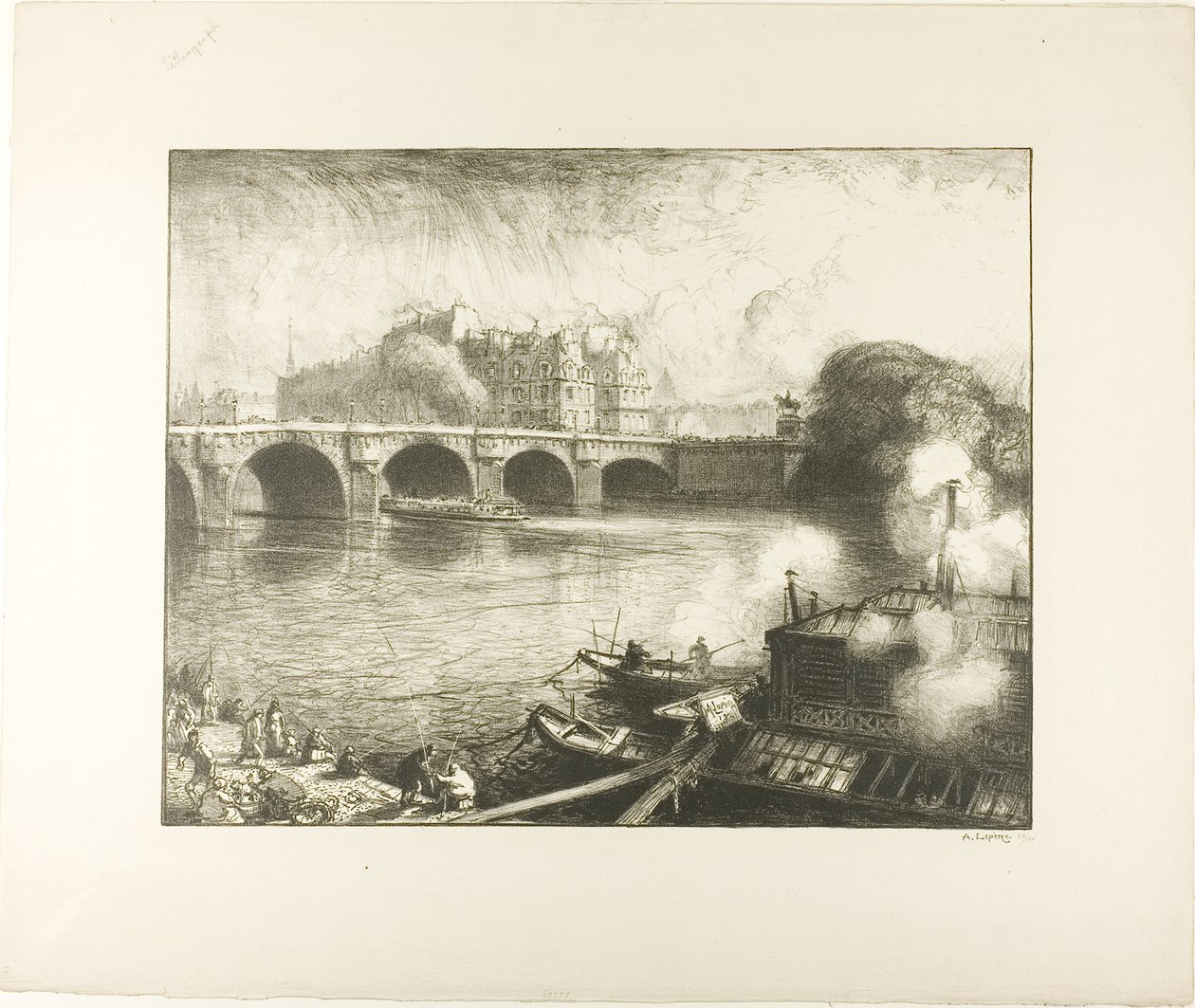 The Pont Neuf, Paris - Louis Auguste Lepère