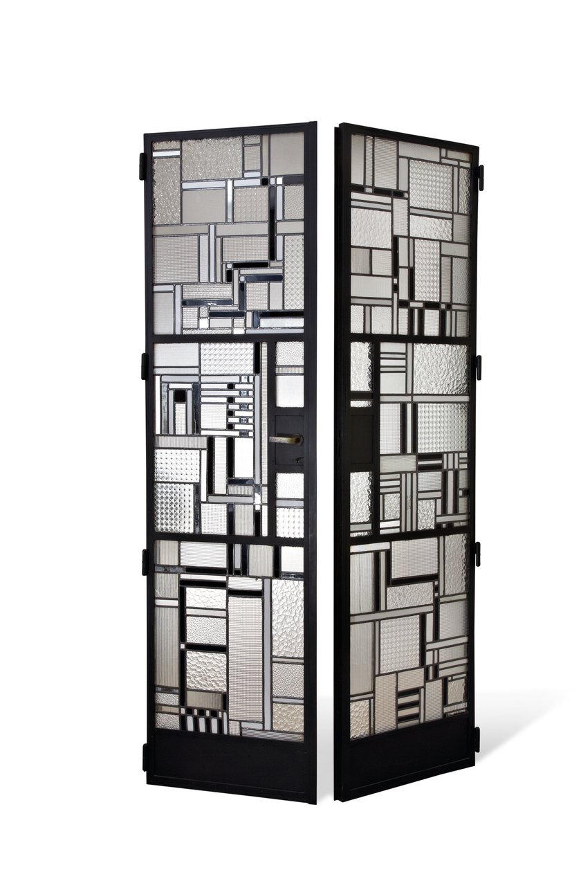 Ensemble de portes, vers 1928 (verre et fer patiné) - Louis Barillet
