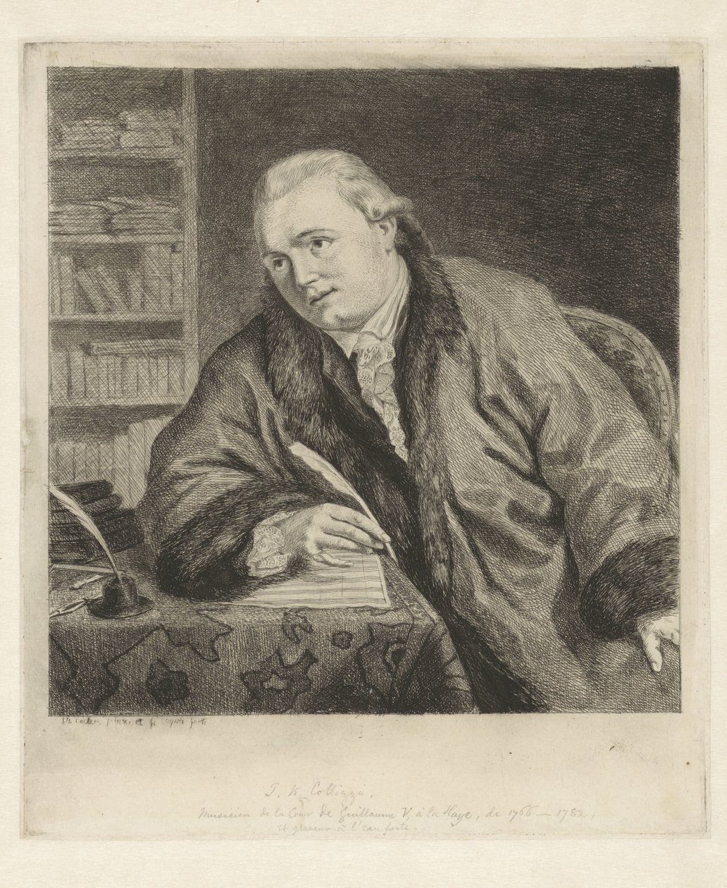 Portrait du compositeur et graveur Johan Antoni Kauclitz Colizzi - Louis Bernard Coclers
