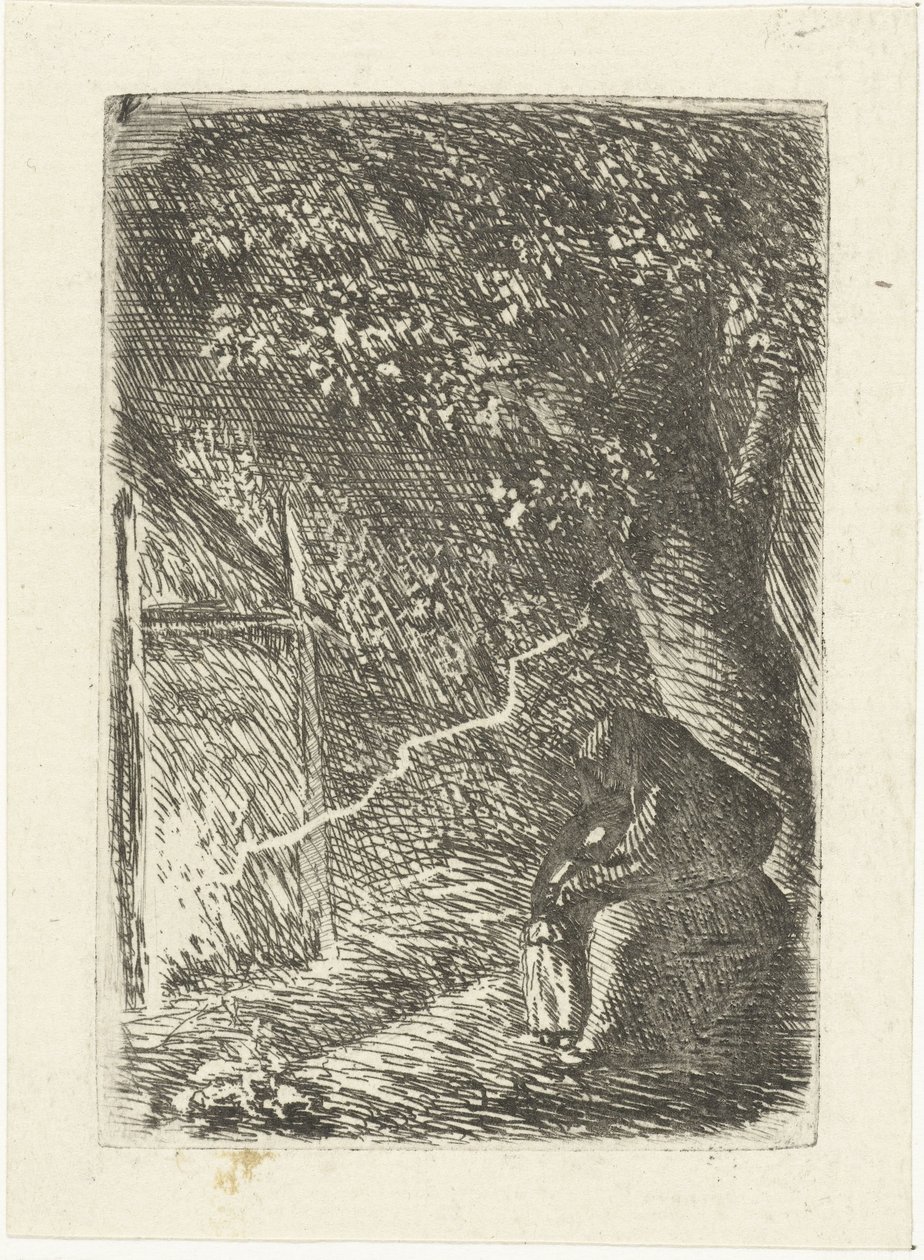 Femme et enfant se cachant de l