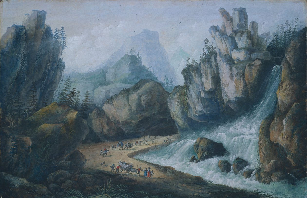 Torrent et cascade dans les Alpes - Louis Bélanger