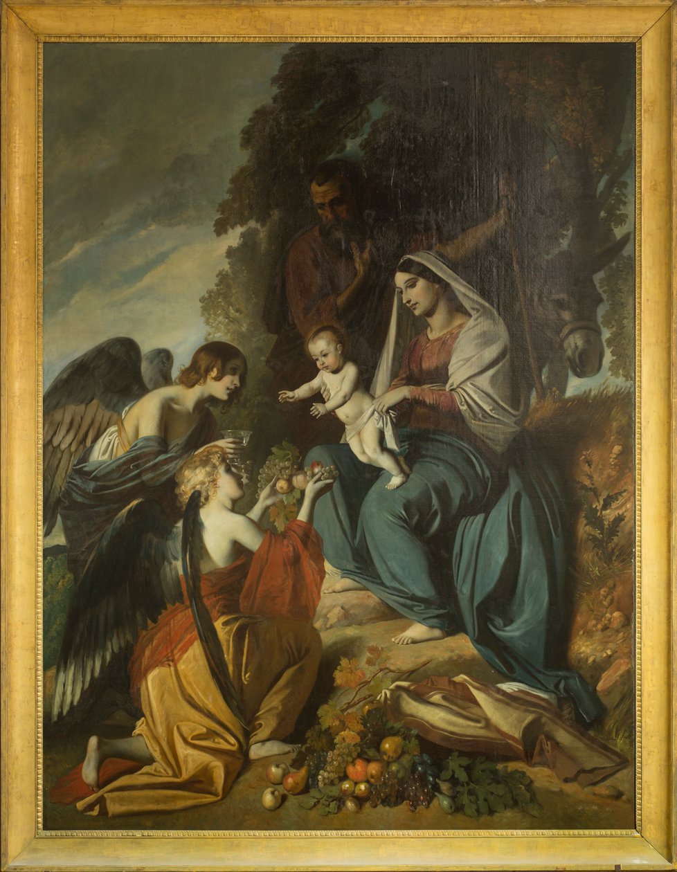 Anges nourrissant la Sainte Famille - Louis Boulanger