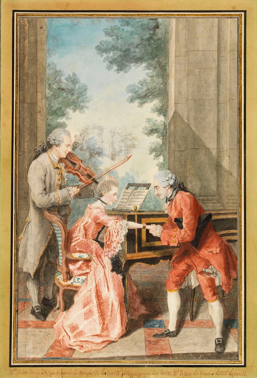Mademoiselle Delong de Genève, Monsieur Philippe et Monsieur de Texier - Louis Carrogis Carmontelle
