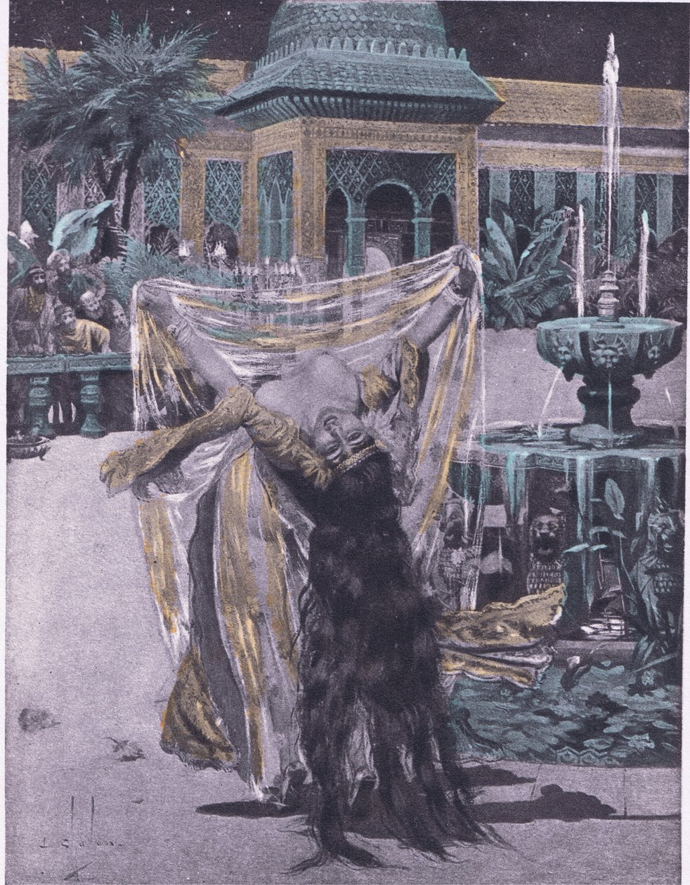 La fille du sultan de Babylone dansant (illustration du Décaméron de Boccace) - Louis Chalon