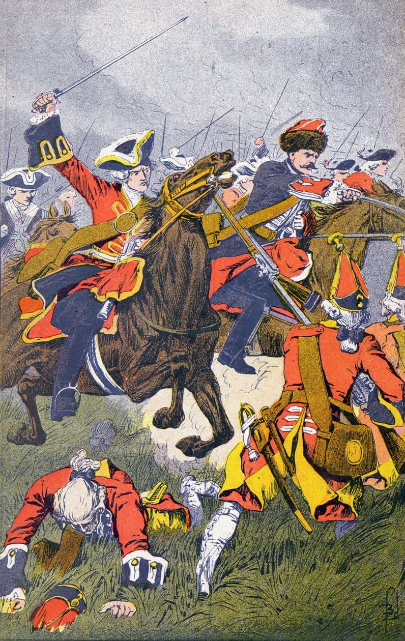 Charge de la Maison du Roi à la bataille de Fontenoy - Louis Charles Bombled