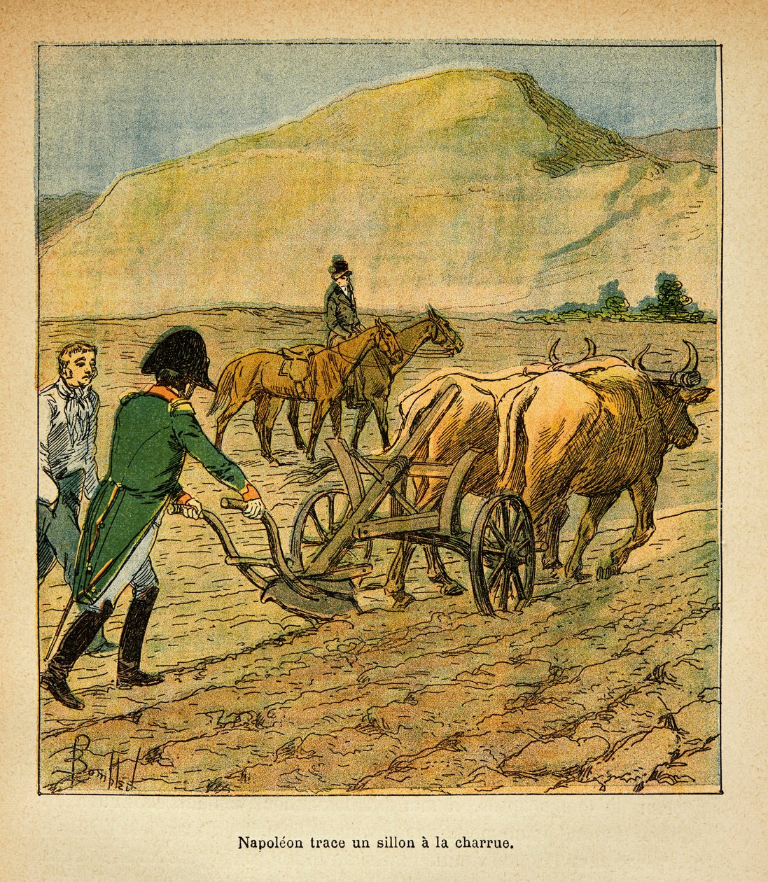 Illustration de Louis Bombled (1862-1927) du livre « Le Mémorial de Sainte-Hélène » par le comte Emmanuel de Las Cases (1766-1842) : À Sainte-Hélène, l