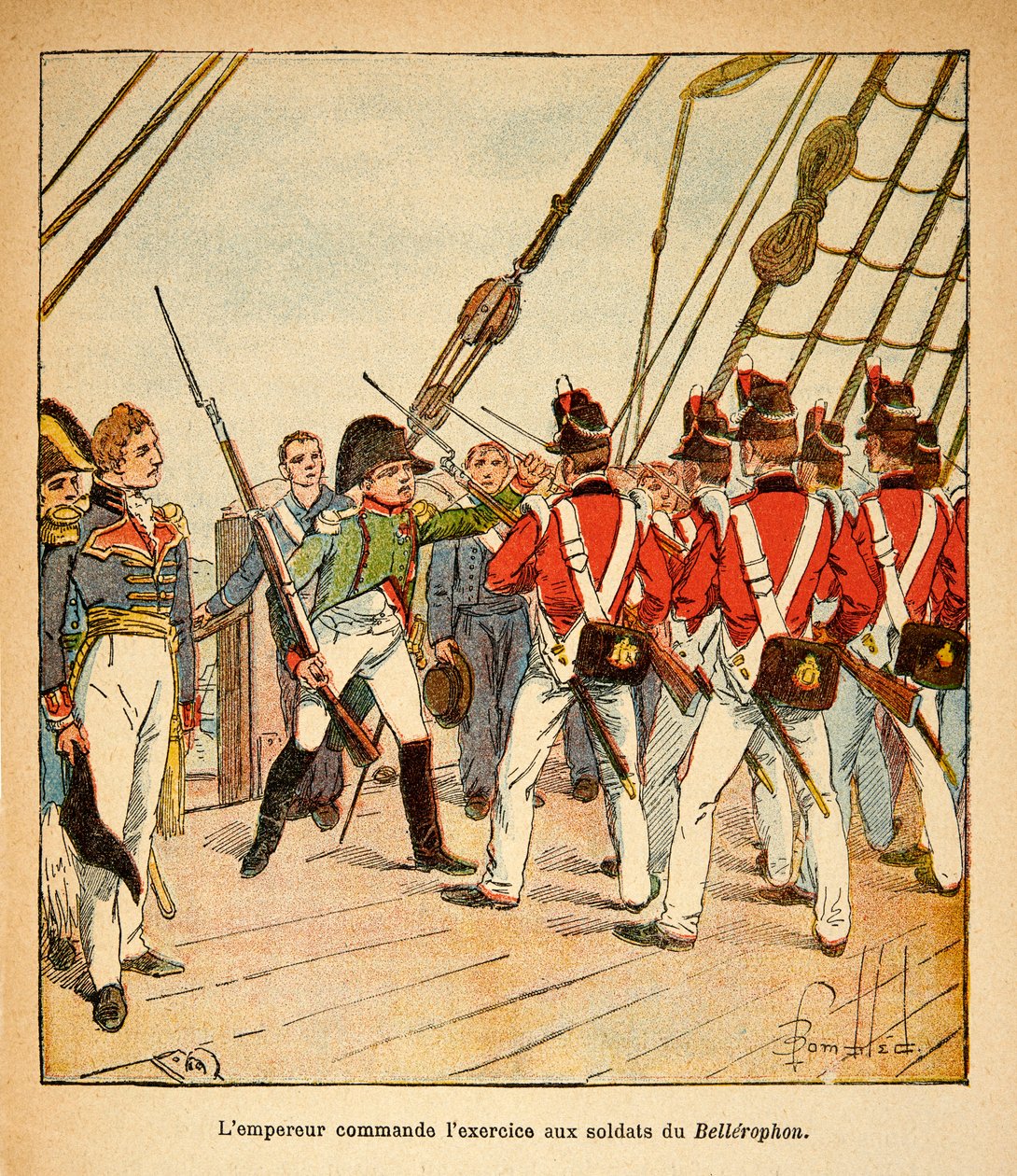 Illustration de Louis Bombled (1862-1927) du livre « Le Mémorial de Sainte-Hélène » par le comte Emmanuel de Las Cases (1766-1842) : L