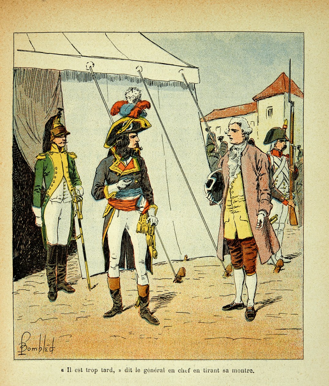 Illustration de Louis Bombled (1862-1927) du livre « Le Mémorial de Sainte-Hélène » par le comte Emmanuel de Las Cases (1766-1842) : Le représentant de Venise tente de négocier avec Bonaparte - Louis Charles Bombled