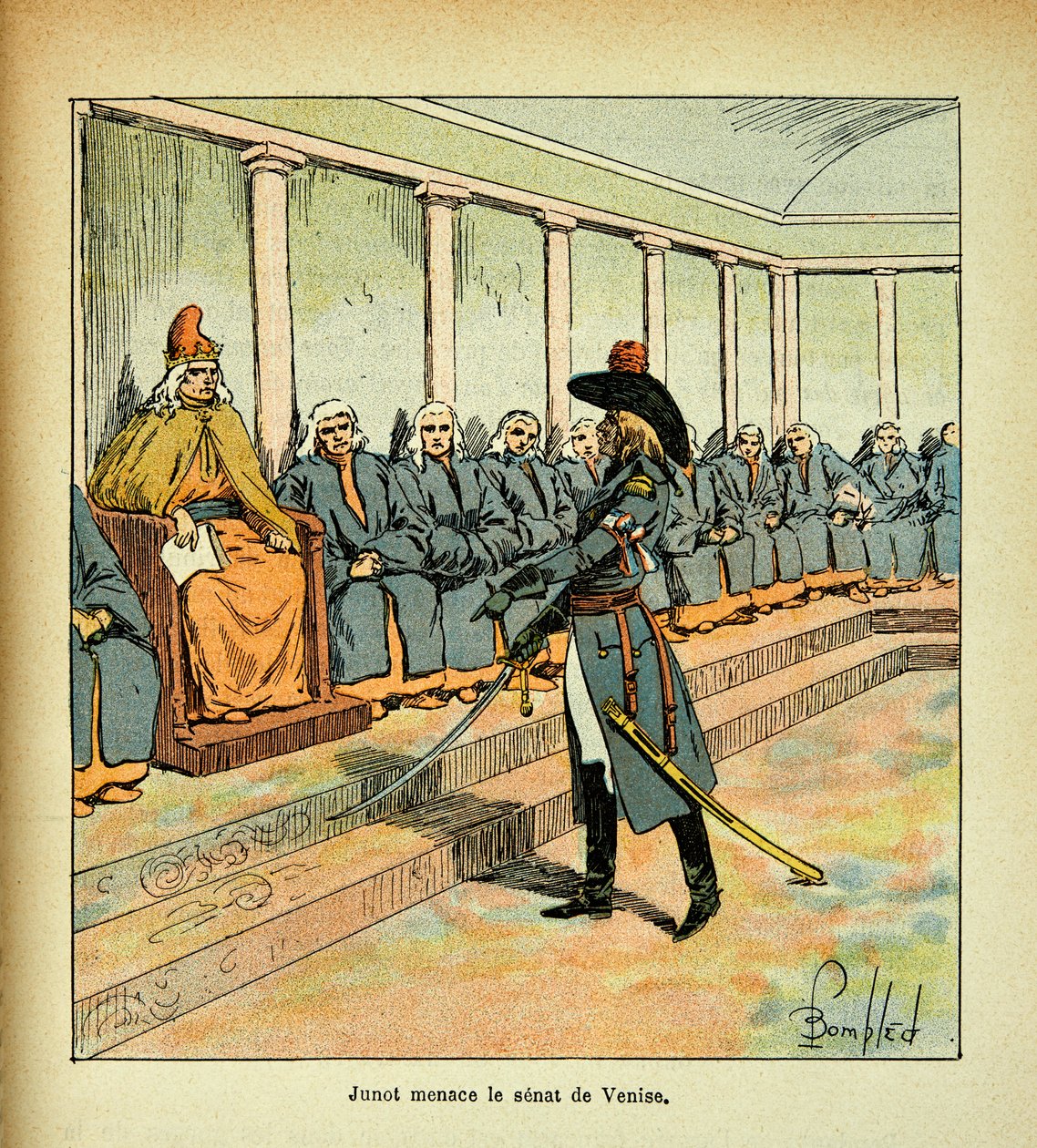 Illustration de Louis Bombled (1862-1927) du livre « Le Mémorial de Sainte-Hélène » par le comte Emmanuel de Las Cases (1766-1842) : Junot (Jean Andoche Junot, duc d