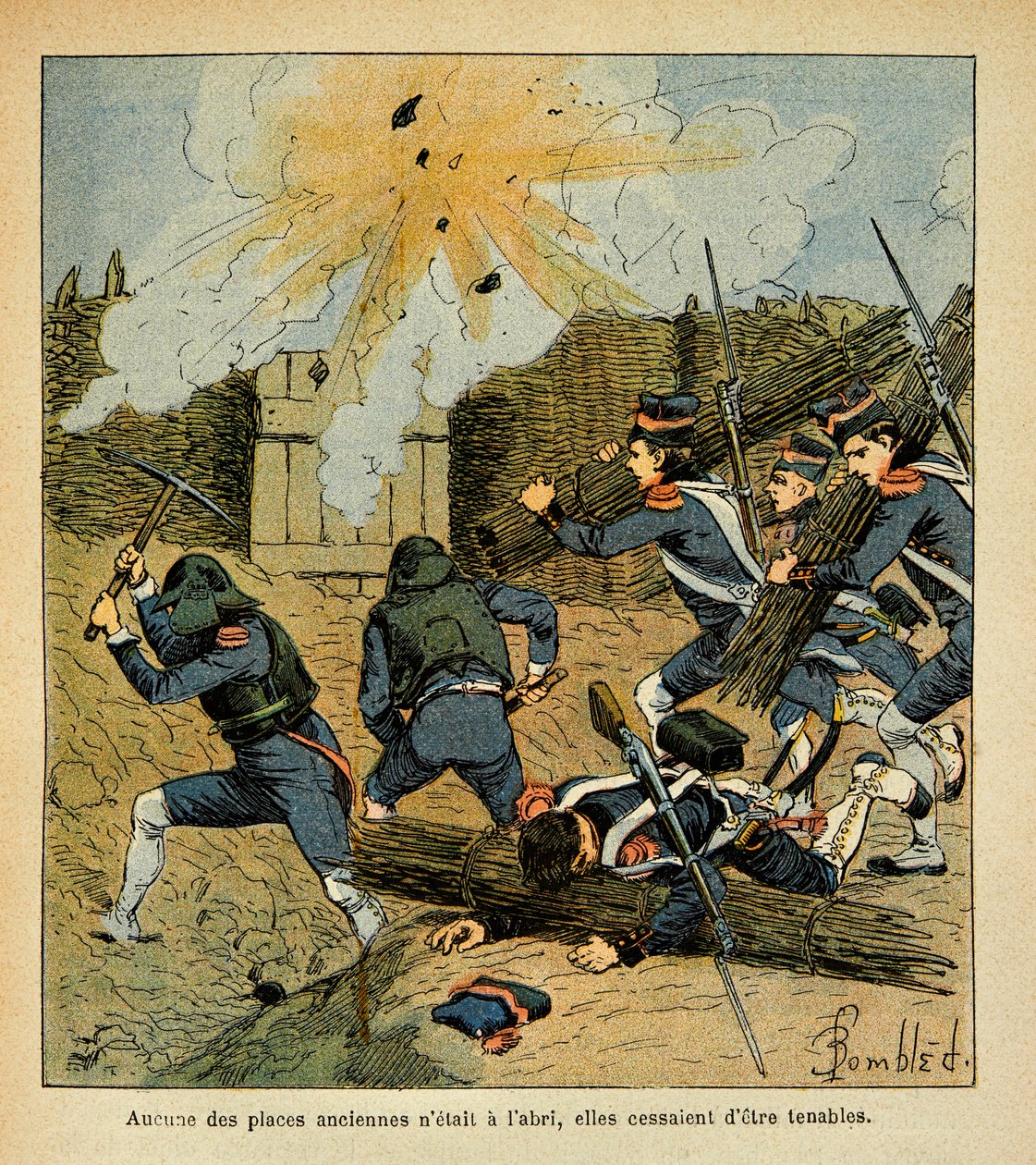 Illustration de Louis Bombled (1862-1927) du livre « Le Mémorial de Sainte-Hélène » par le comte Emmanuel de Las Cases (1766-1842) : Siège d