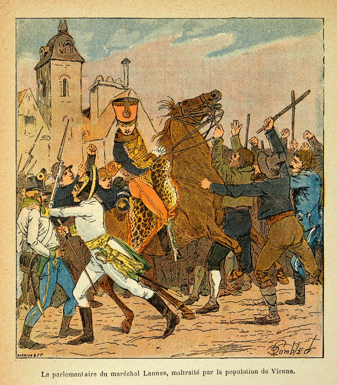 Le parlementaire du maréchal Lannes maltraité par la population de Vienne, Collection privée - Louis Charles Bombled