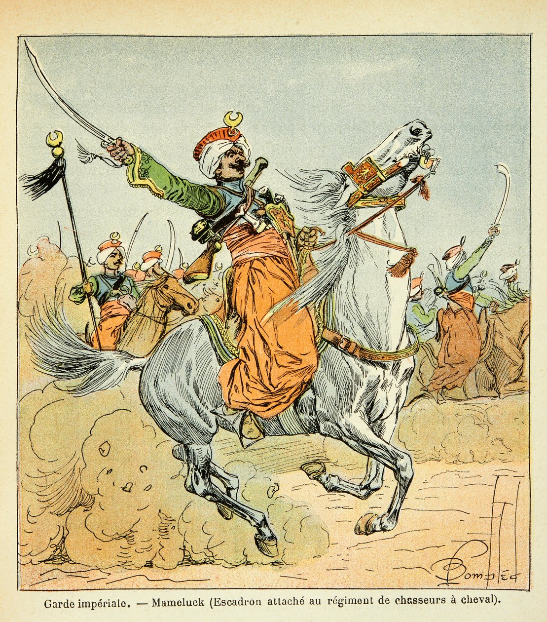 Illustration du livre « Le Mémorial de Sainte-Hélène » par le comte Emmanuel de Las Cases : Mamelouk de la Garde Impériale - Louis Charles Bombled