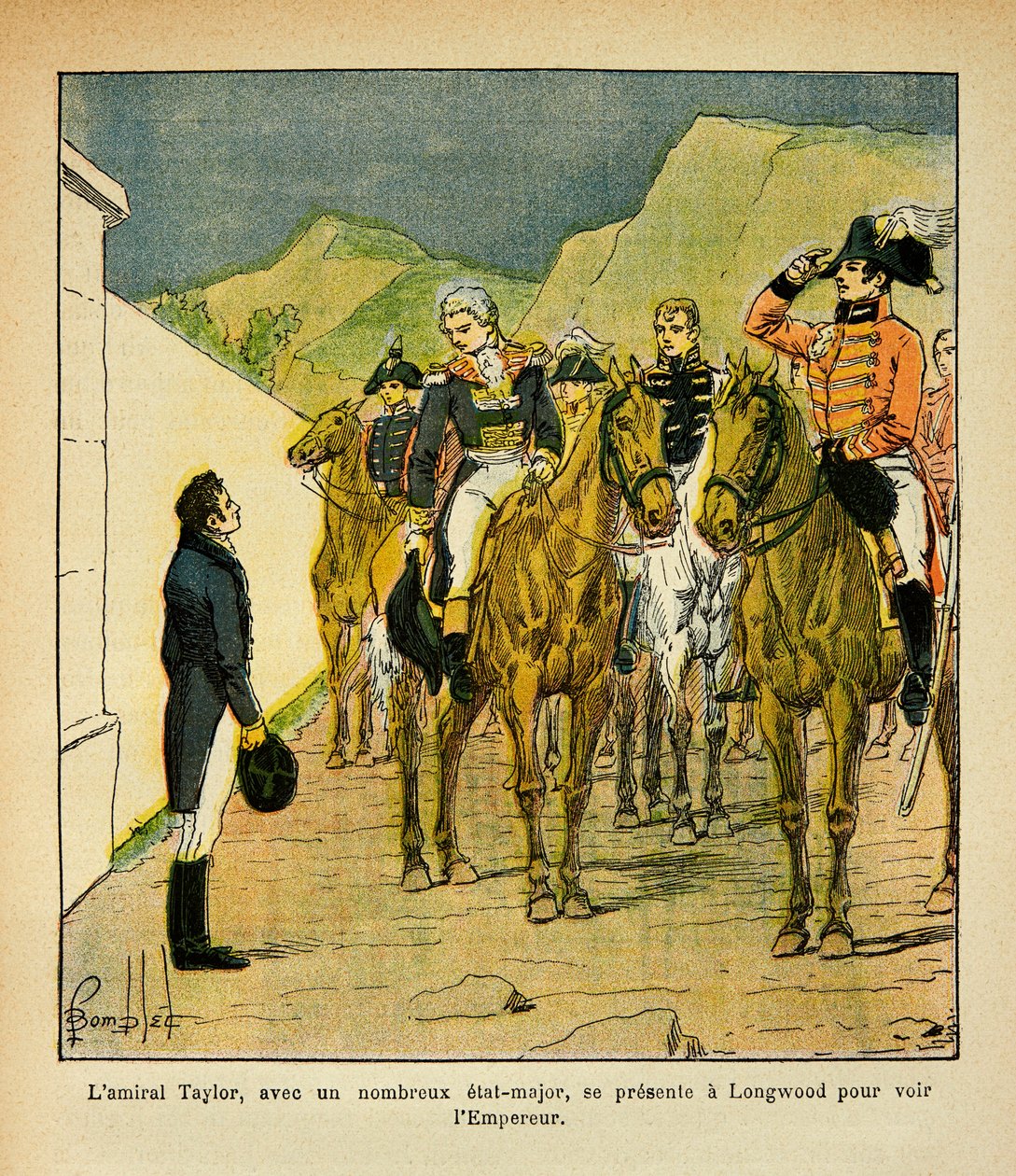 Illustration de Louis Bombled (1862-1927) du livre « Le Mémorial de Sainte-Hélène » par le comte Emmanuel de Las Cases (1766-1842) : L