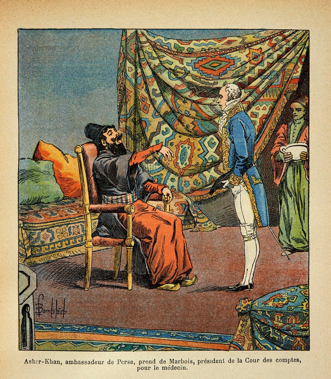 Illustration de Louis Bombled (1862-1927) du livre « Le Mémorial de Sainte-Hélène » du comte Emmanuel de Las Cases (1766-1842) : L