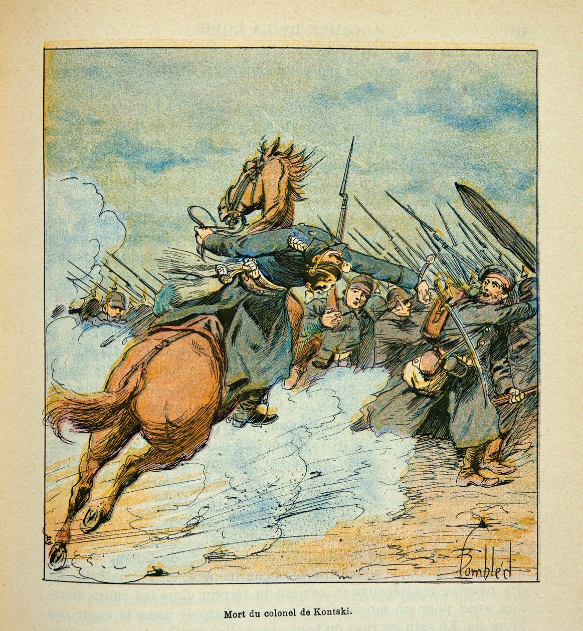 Mort du colonel prussien Kontski pendant les combats de Poupry en décembre 1870, Collection privée - Louis Charles Bombled