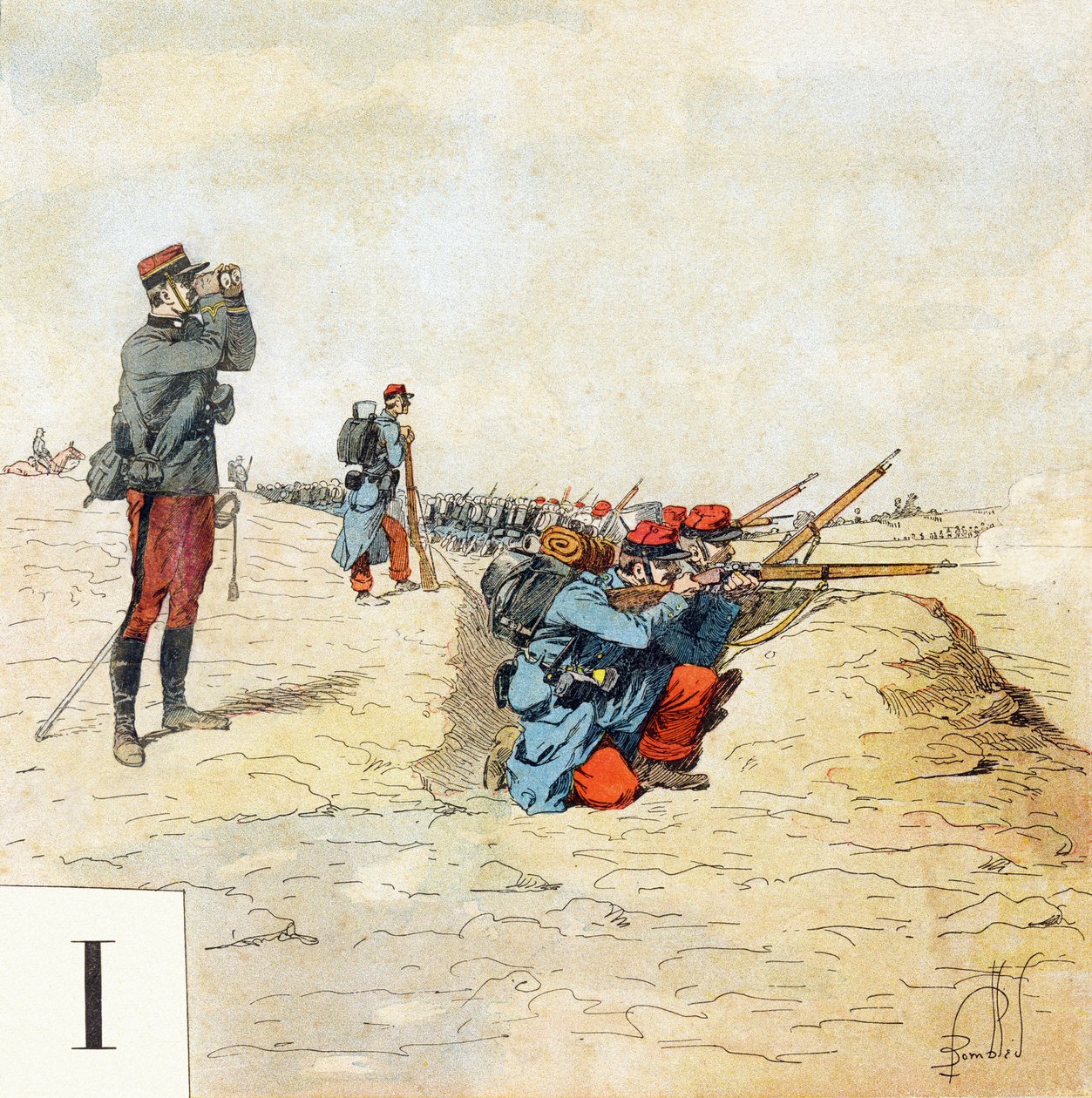Lettre I : Infanterie, "Je serai soldat" - Alphabet militaire - Louis Charles Bombled