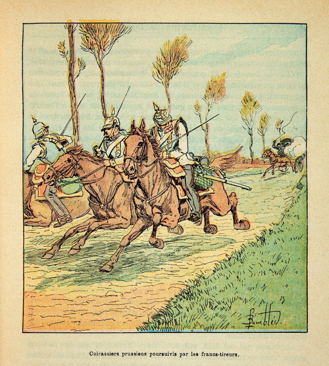 Cuirassiers prussiens poursuivis par les Freicists en octobre 1870, Collection privée - Louis Charles Bombled