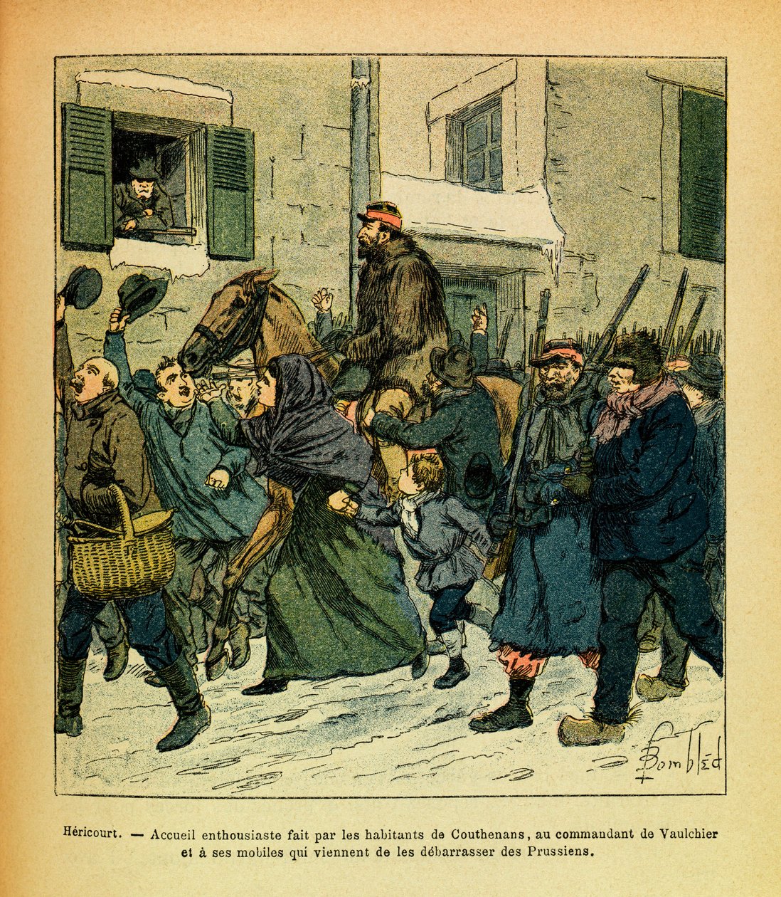 Janvier 1871, Héricourt, enthousiasme des habitants de Couthenans envers le commandant de Vaulchier et ses hommes - Louis Charles Bombled