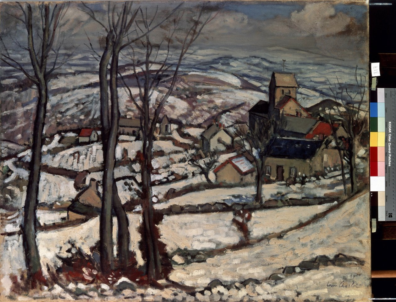 Village à Morvan sous la neige - Louis Charlot