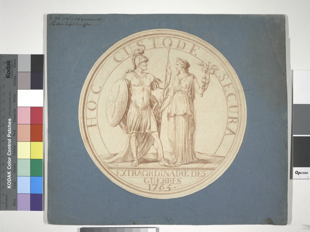Conception de médaille, Guerre et Paix : HOC CUSTODE SECURA - Louis Claude (attr. to) Vassé