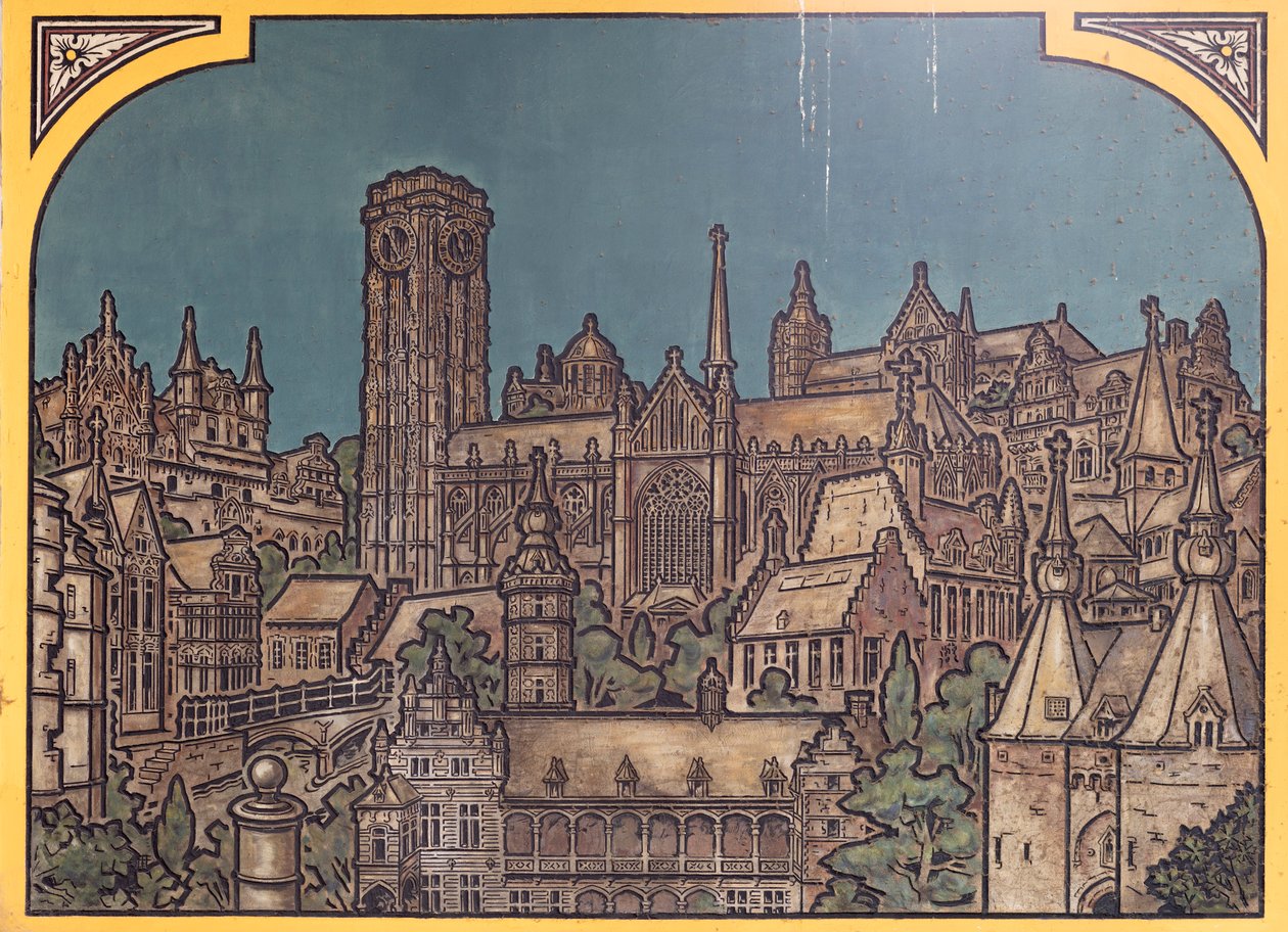Bâtiment de la gare (Sint-Pietersstation). Intérieur. 1912. Le hall d