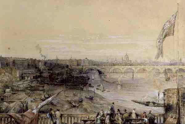 La Tamise depuis le marché de Hungerford - Louis Desire Thienon