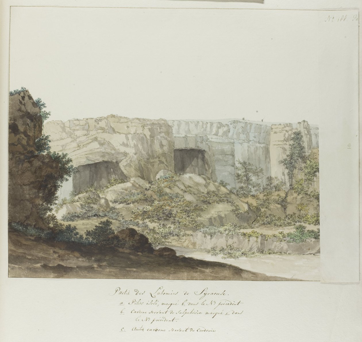 Partie des Latomies de Syracuse (Voyage en Italie, en Sicile et à Malte - 1778) - Louis Ducros