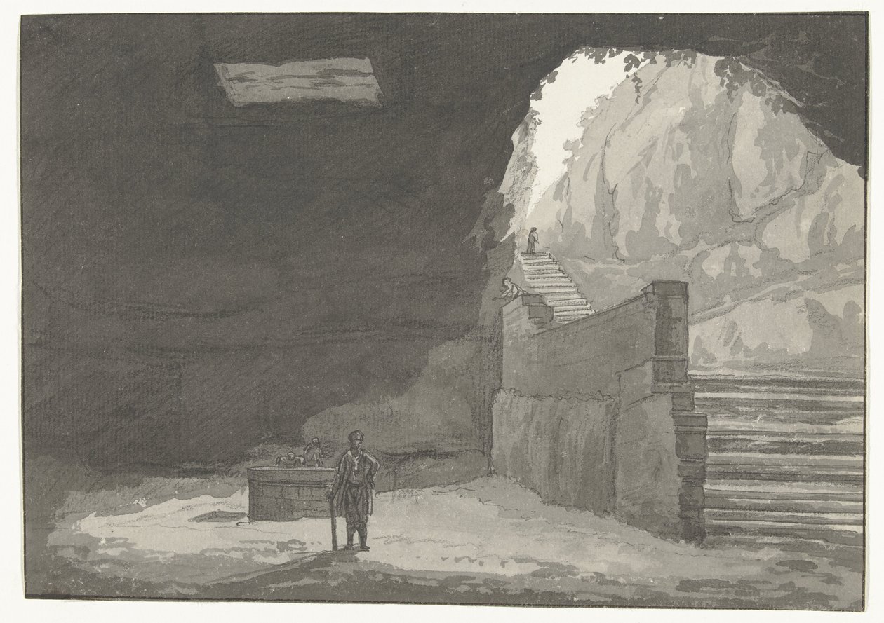 Grotte et fontaine dans la vieille ville de Manduria (Voyage en Italie, en Sicile et à Malte - 1778) - Louis Ducros