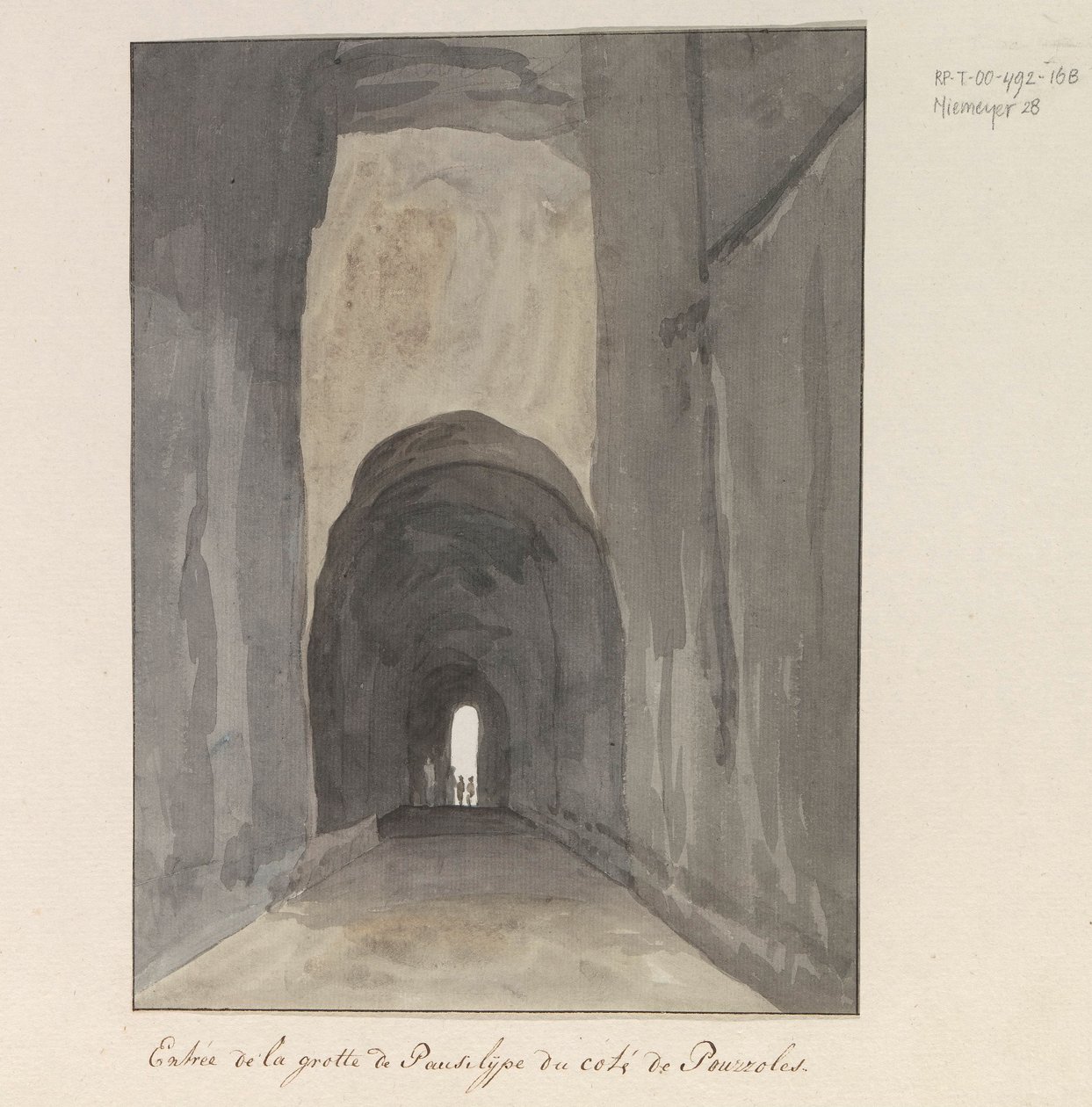 Entrée de la grotte de Pausilype du côté de Pouzzoles (Voyage en Italie, en Sicile et à Malte - 1778) - Louis Ducros
