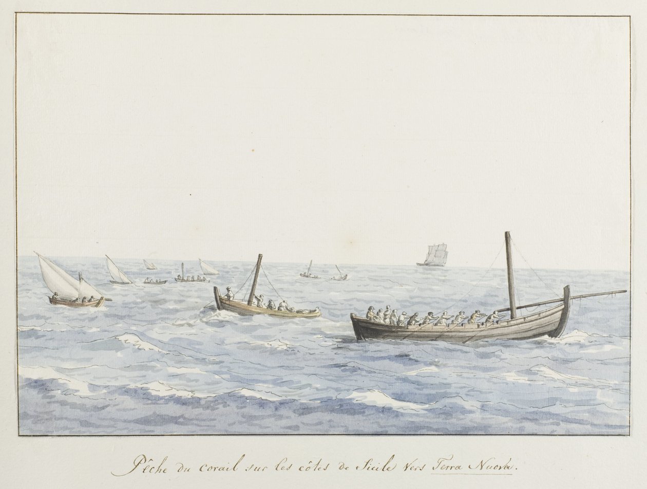 Pêcheurs de corail au large de la Sicile près de Terra Nuova - Louis Ducros