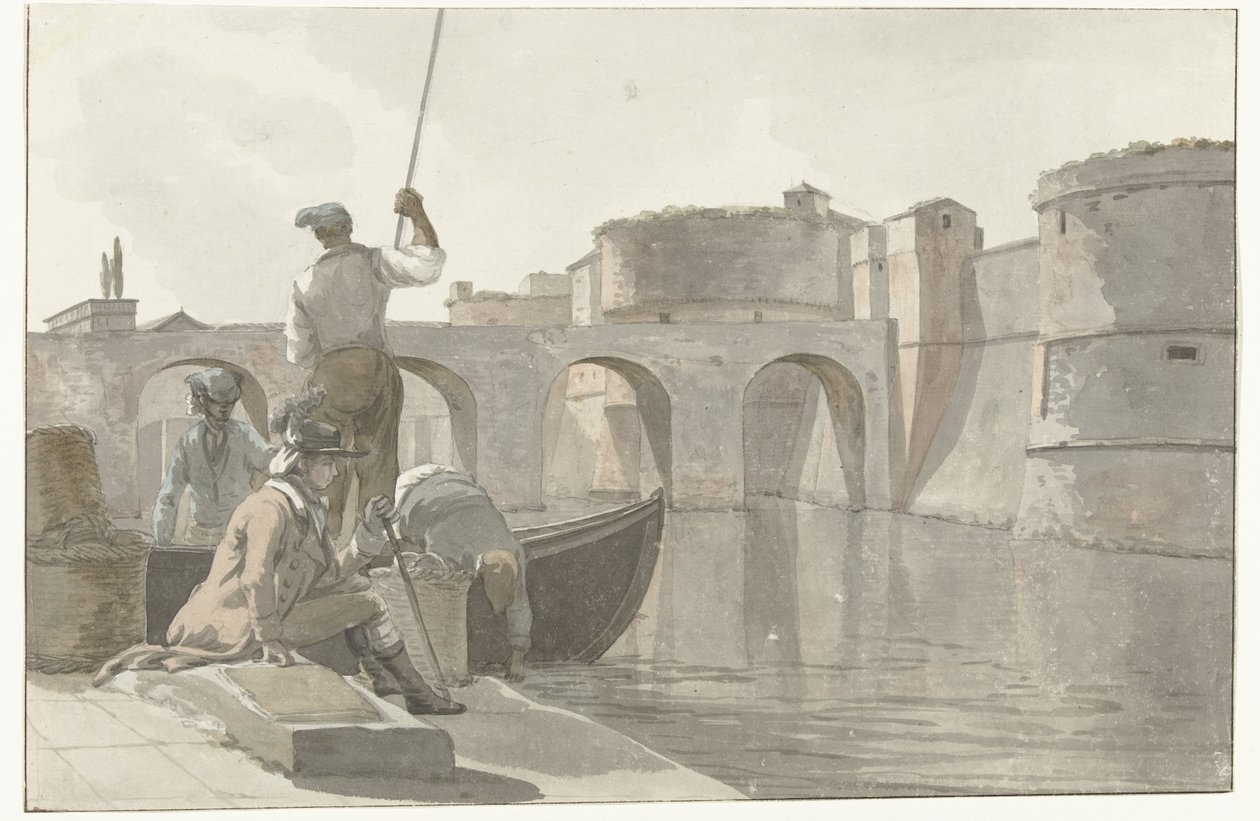 Nouveau fossé de la citadelle de Tarente (Voyage en Italie, en Sicile et à Malte - 1778) - Louis Ducros