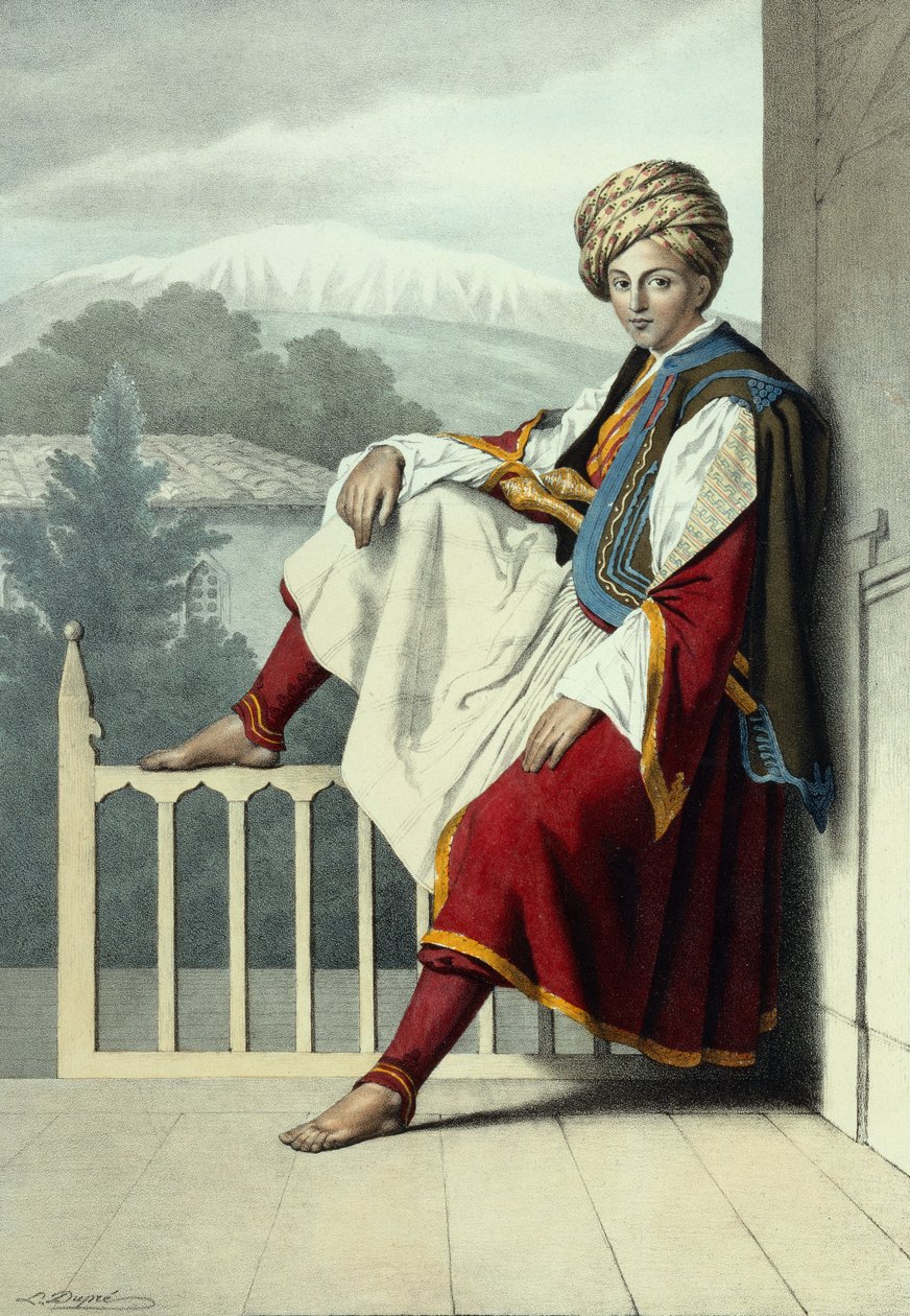 Un assistant de Veli Pacha de Thessalie, vers 1819 (lithographie) - Louis Dupre