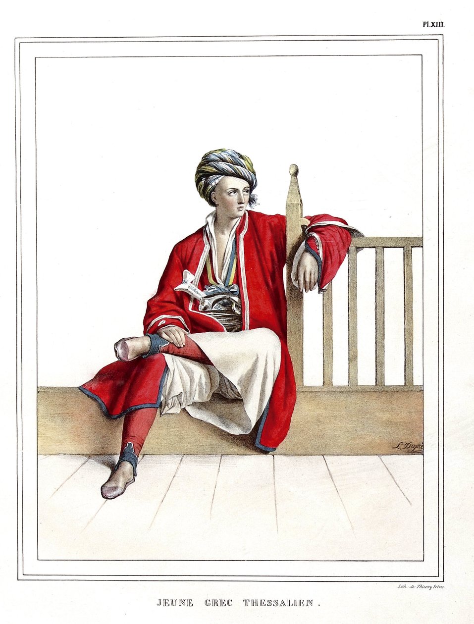 Jeune Grec Thessalien. dans « Voyage à Athènes et Constantinople, ou collection de portraits grecs et ottomans, vues et costumes, peints sur place d