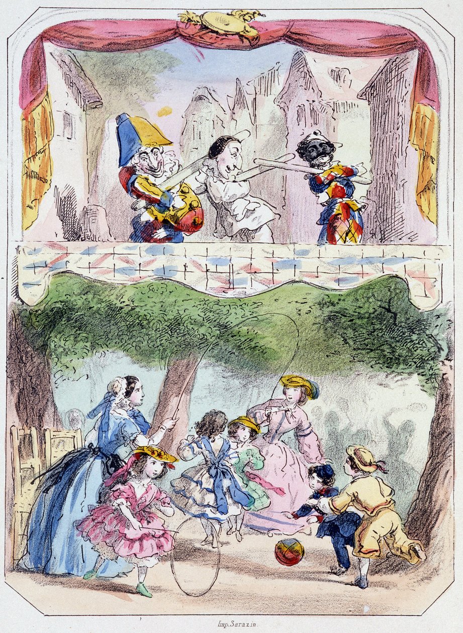 Polichinelle precepteur - Lithographie, d
