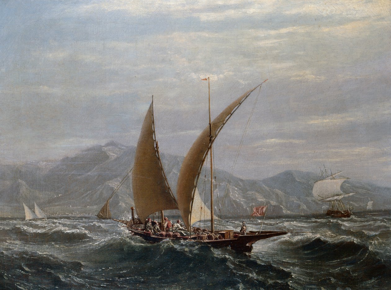 Une tartane méditerranéenne - Louis Eugene Gabriel Isabey