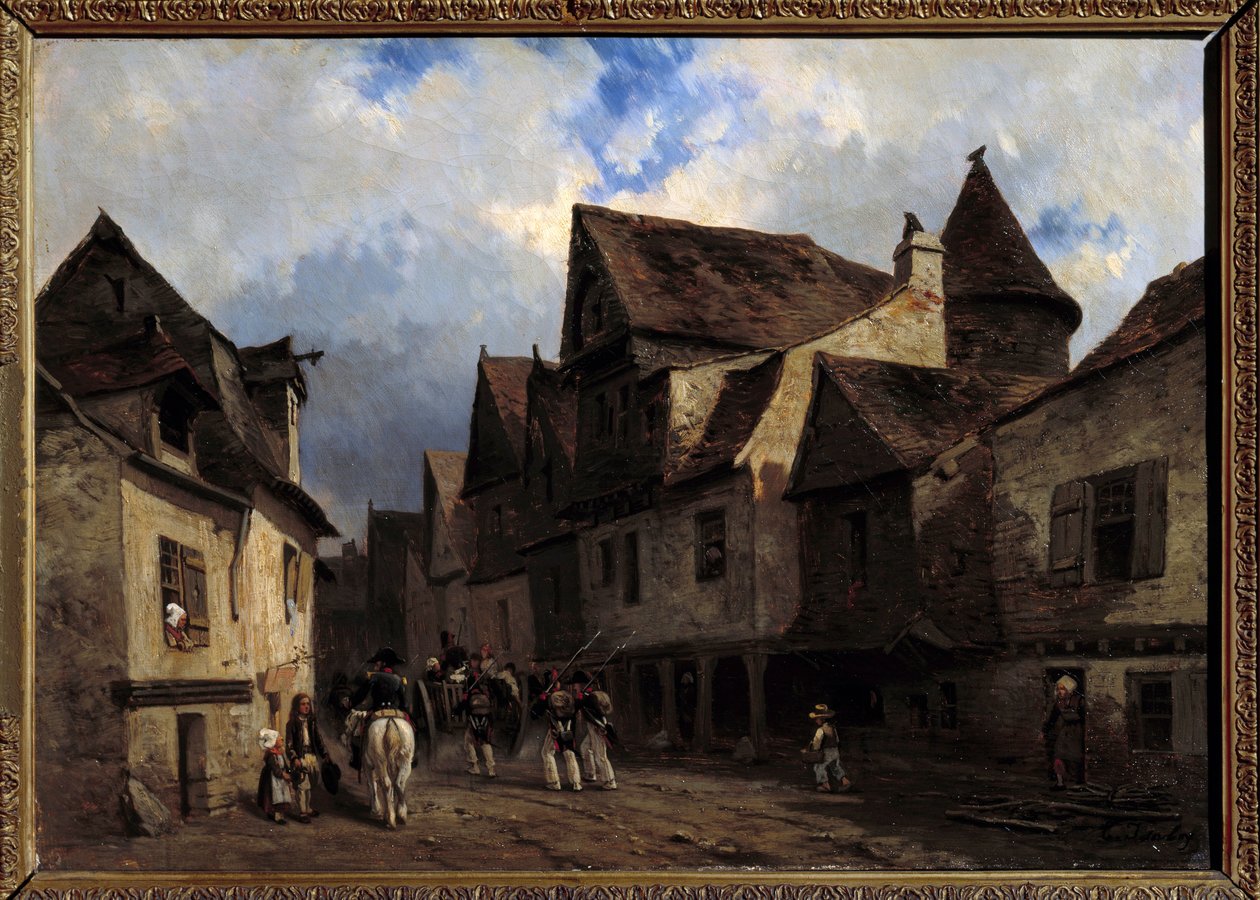 Rue de village breton - Louis Eugene Gabriel Isabey