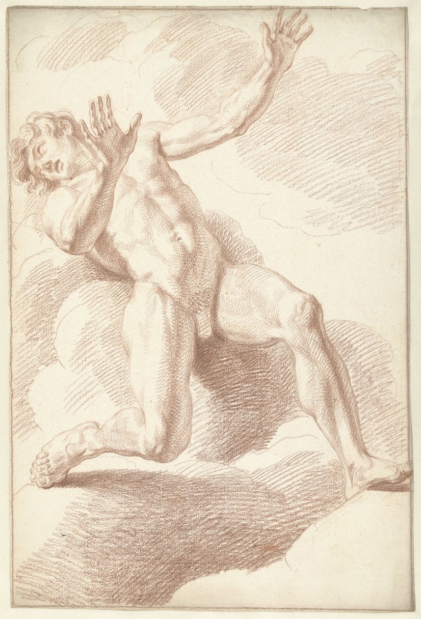 Nu masculin, allongé sur le dos - Louis Fabritius Dubourg