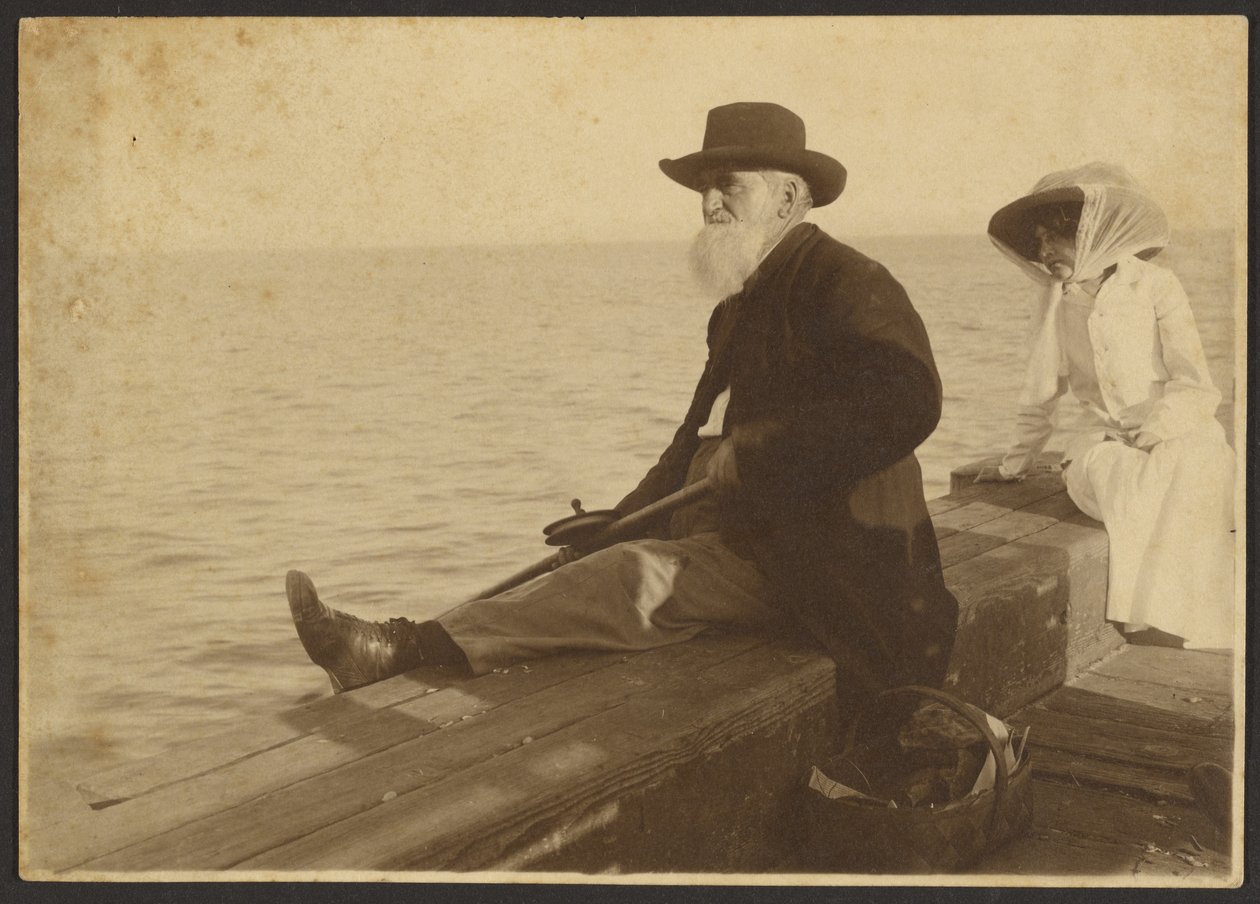 Vieil homme et femme regardant la mer - Louis Fleckenstein