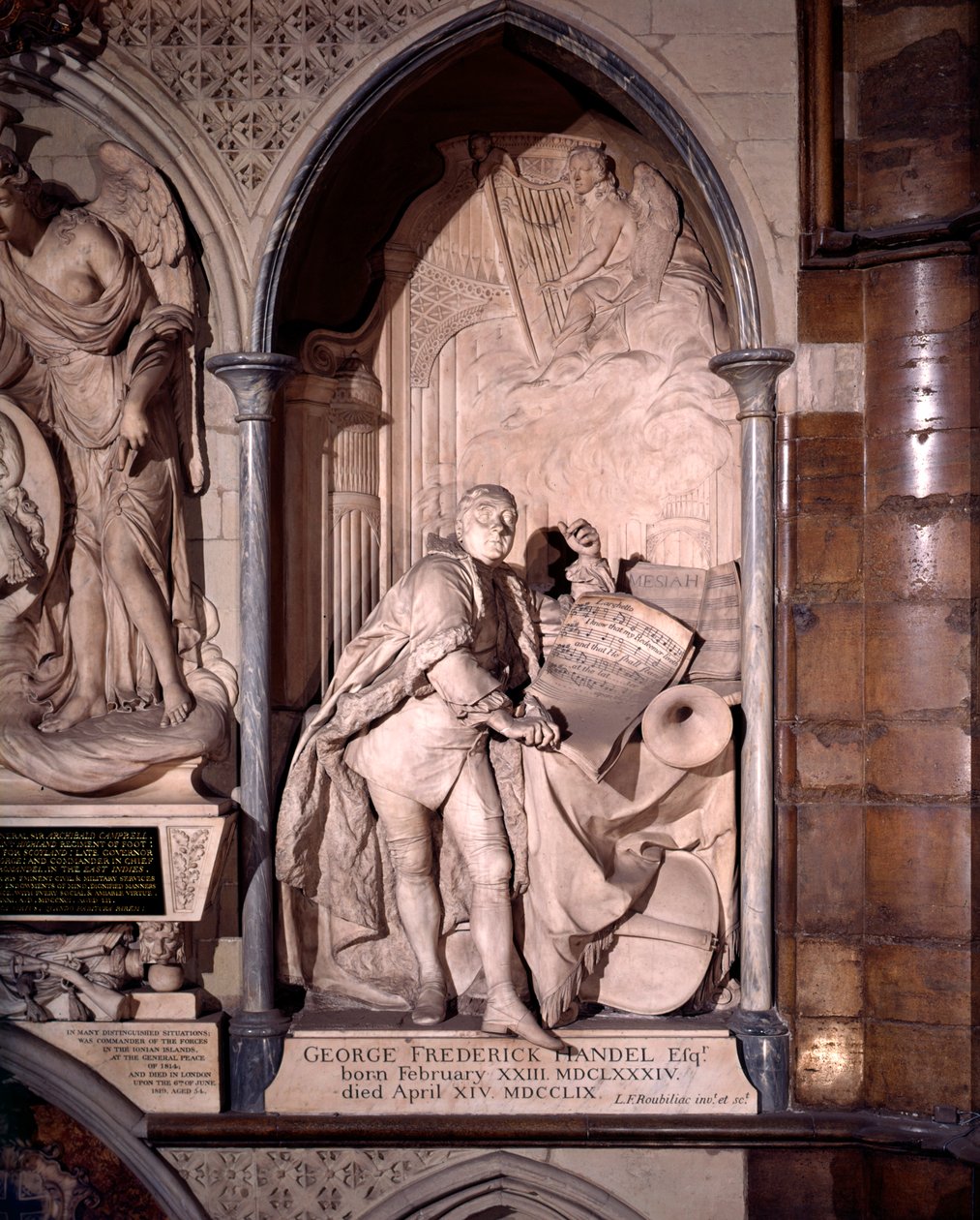 Monument de George Frederic Handel, Abbaye de Westminster - Louis Francois Roubilliac