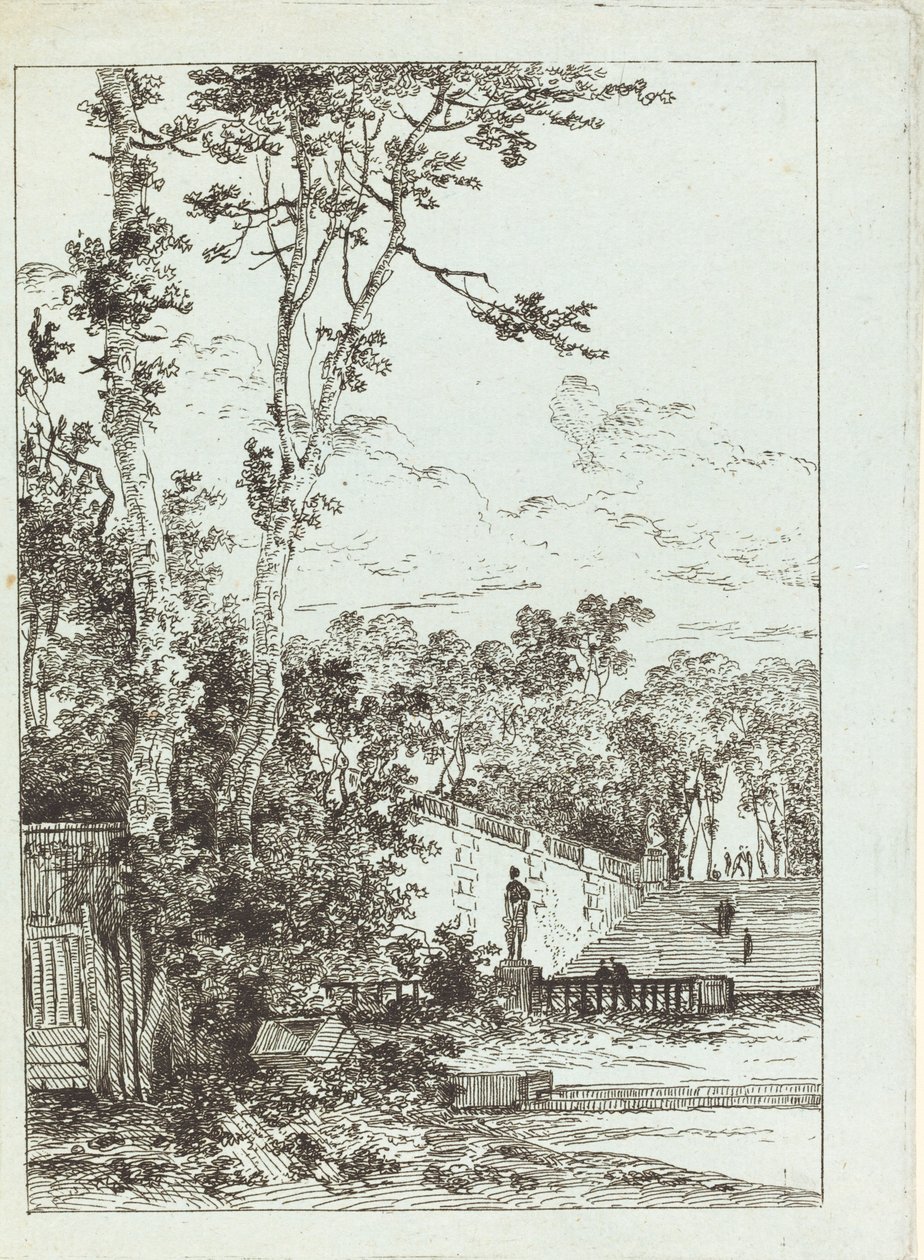 Parc abandonné - Louis Gabriel Moreau the Elder