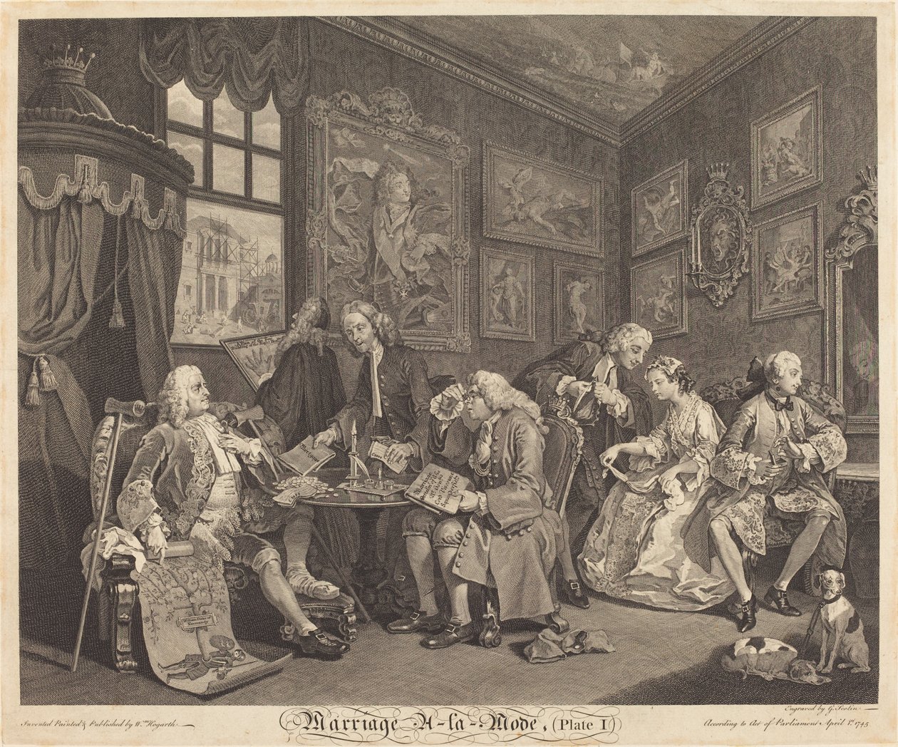 Mariage à la mode : pl.1 - Louis Gerard Scotin after William Hogarth